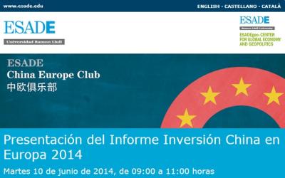 Presentacin del Informe Inversin China en Europa 2014 