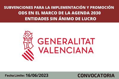 Subvenciones para la implementaci�n y promoci�n ODS y Agenda 2030 entidades sin �nimo de lucro