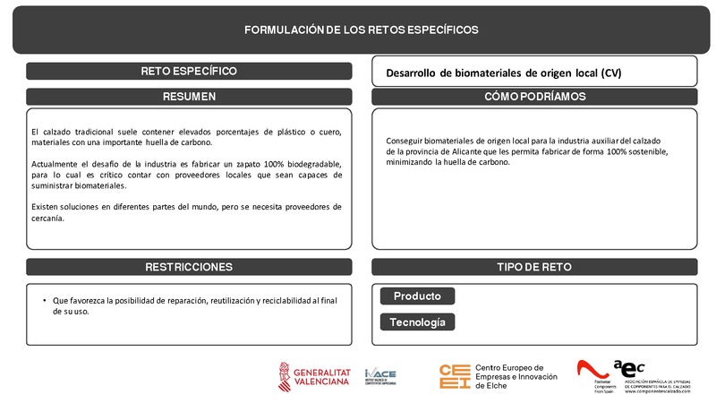 Reto Desarrollo de biomateriales de origen local