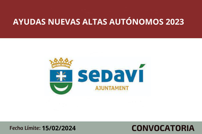 Ayudas nuevas altas de aut�nomos 2023 Sedav�