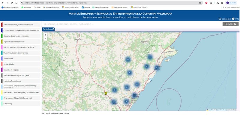 Castelln aumenta su participacin en el Mapa de Emprendimiento de la Comunitat Valenciana con 140 Entidades