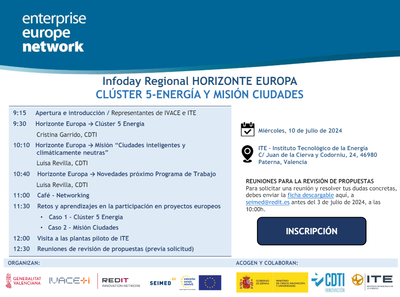 Infoday Regional HORIZONTE EUROPA - Clster 5 Energa y Misin Ciudades