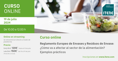 Curso online: Reglamento Europeo de Envases y Residuos de Envase: Cmo va a afectar al sector de la alimentacin?