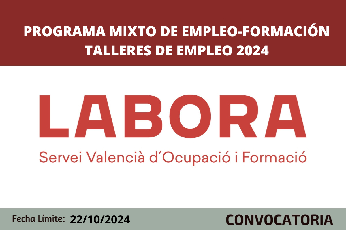 Programa mixto de empleo y formacin Talleres de Empleo 2024