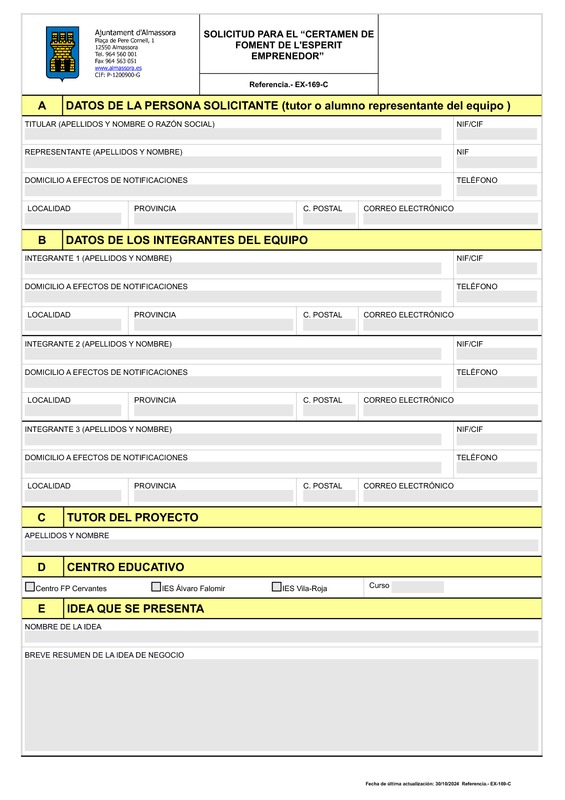 ANEXO 1: EX-169-C Solicitud certamen (en castellano)