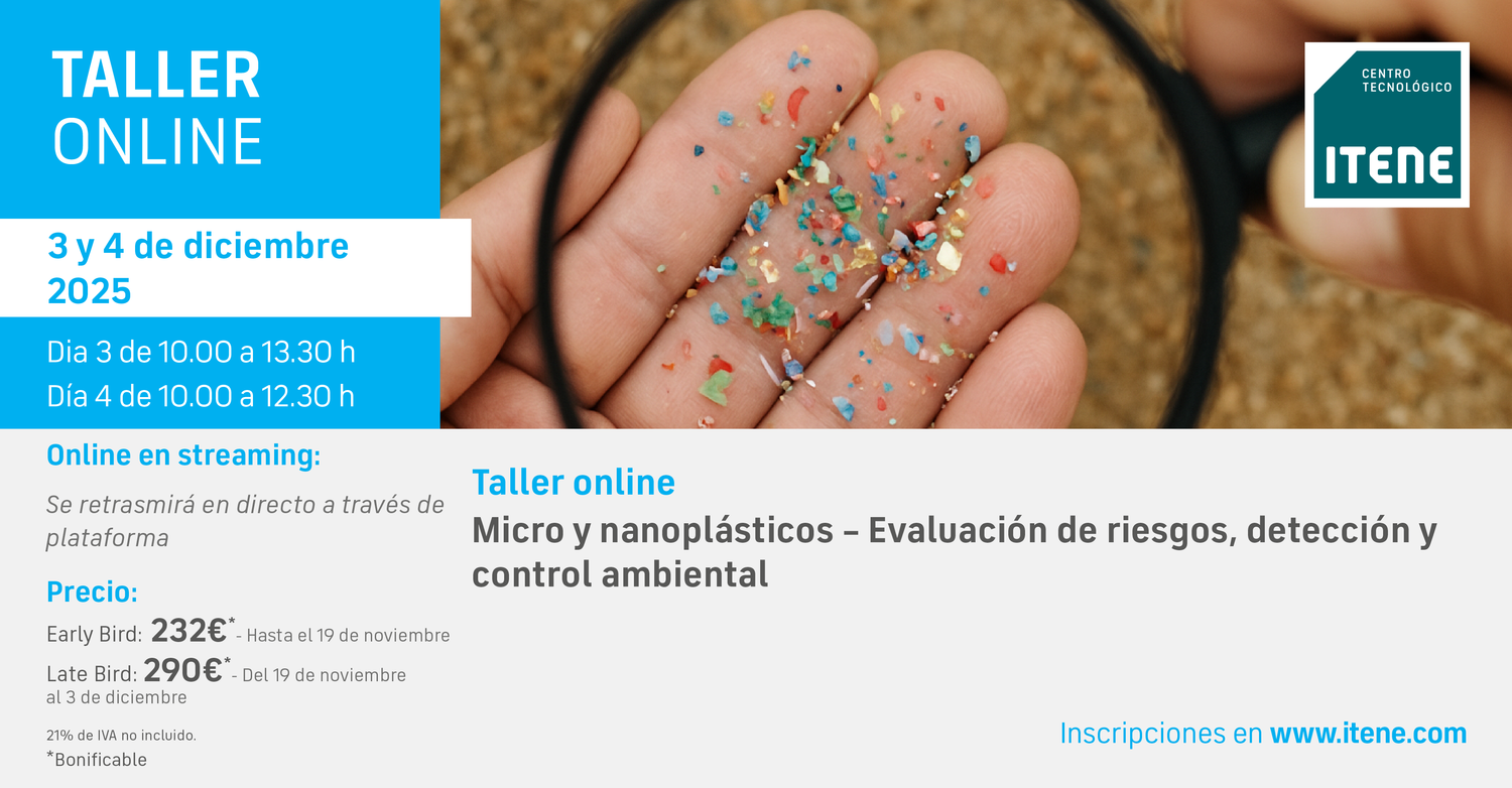 Taller online – Micro y nanoplásticos – Evaluación de riesgos, detección y control ambiental. 3 y 4 de diciembre de 2025
