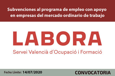 Subvenciones para fomentar los proyectos de empleo. LABORA