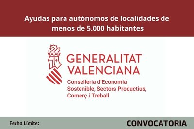 Ayudas para financiar los costes fijos de inclusi�n en el (RETA) de los aut�nomos de municipios de menos de 5.000 habitantes