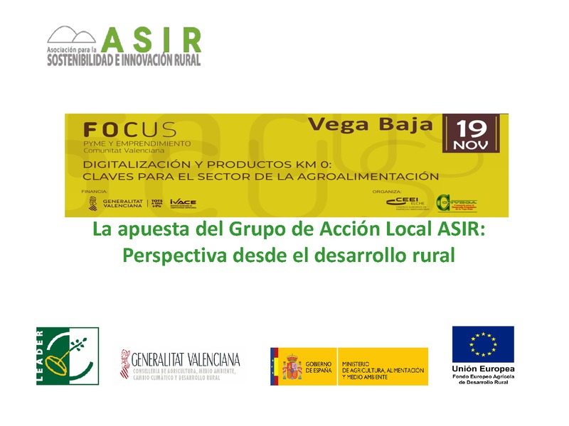 La apuesta del Grupo de Accin Local ASIR:
Perspectiva desde el desarrollo rural (Portada)