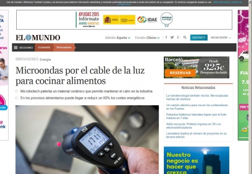 Microondas por el cable de la luz para cocinar alimentos 