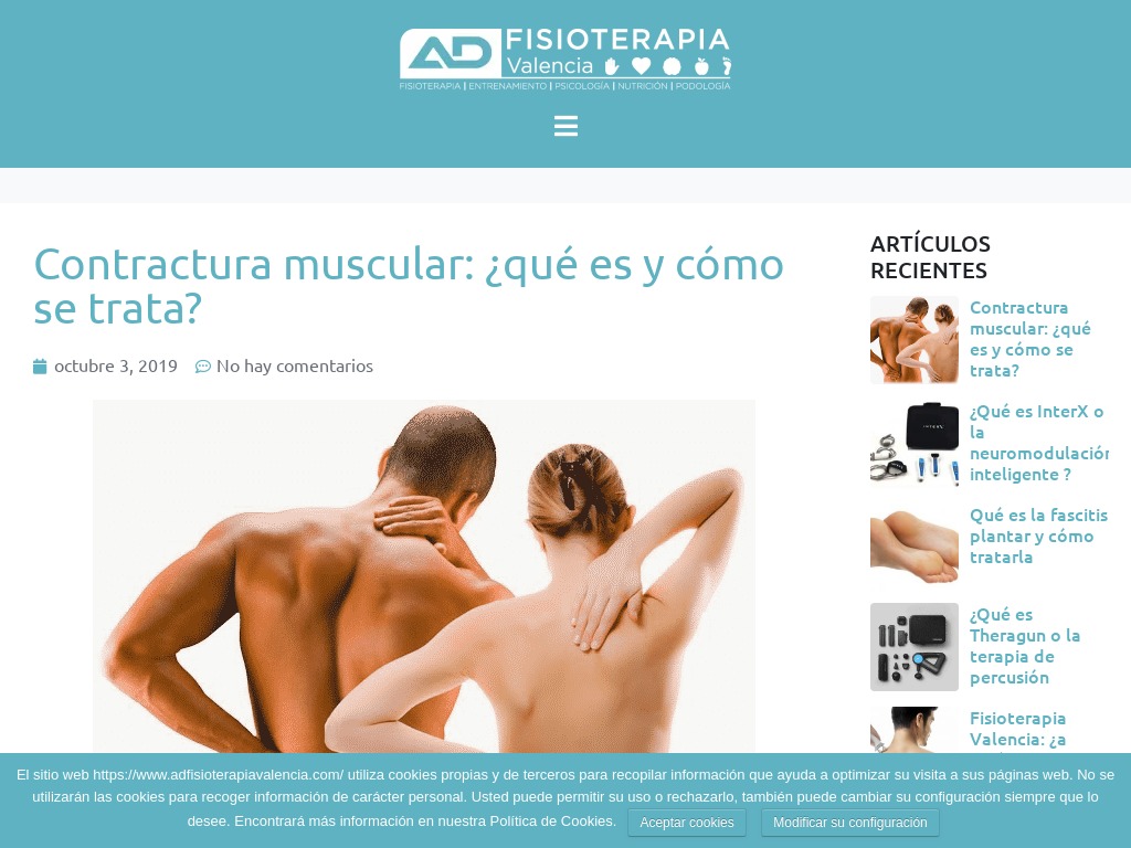 Contractura muscular - AD Fisioterapia Valencia