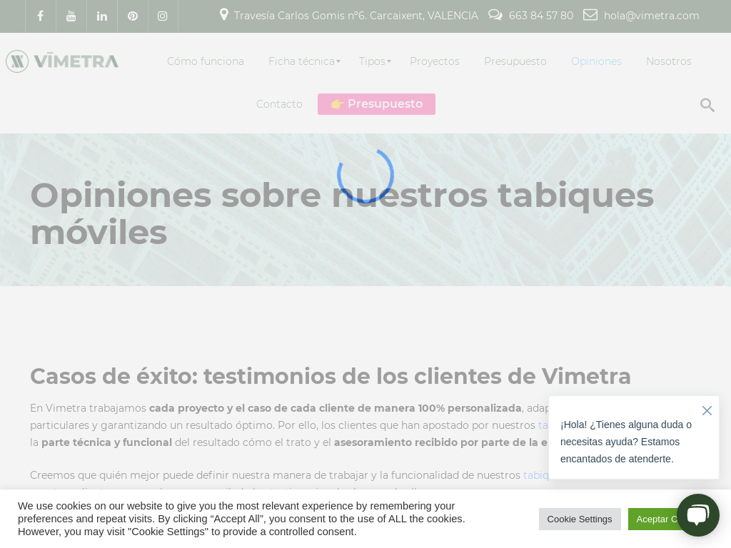 Opiniones tabiques mviles - Vimetra